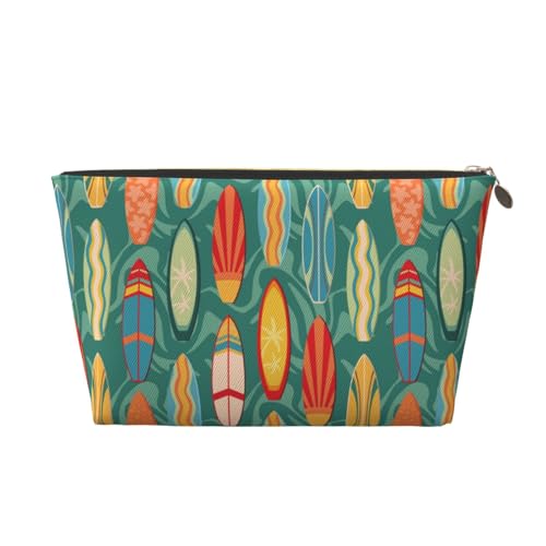 Make-up-Tasche aus Leder, Kosmetiktasche, Reise-Kulturbeutel für Damen, bunte Surfbretter, Make-up-Tasche, Organizer, niedliche Make-up-Tasche, wasserdichte Make-up-Tasche von VOSERY