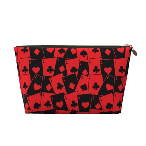 Make-up-Tasche aus Leder, Kosmetiktasche, Reise-Kulturbeutel für Frauen, Spielkarten, Make-up-Tasche, Organizer, niedliche Make-up-Tasche, wasserdichte Make-up-Tasche von VOSERY