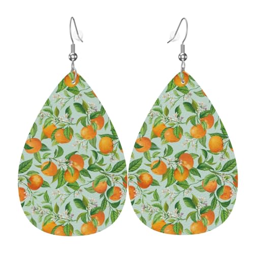 Mandarine-Ohrringe für Damen, bunte Tropfen-Leder-Ohrringe für Damen, trendig, Tropfenohrringe, Schmuck von VOSERY