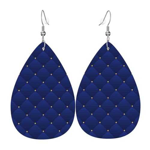 Marineblaue Ohrringe für Damen, bunte tropfenförmige Leder-Ohrringe für Damen, trendig, Tropfenohrringe, Schmuck von VOSERY