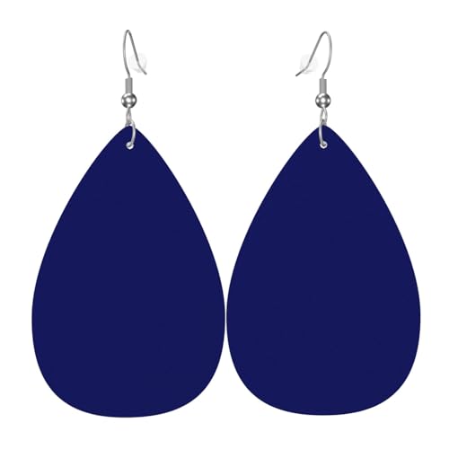 Marineblaue Ohrringe für Damen, bunte tropfenförmige Leder-Ohrringe für Damen, trendig, Tropfenohrringe, Schmuck von VOSERY
