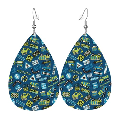 Ohrringe für schwere Maschinen für Damen, bunte Tropfenleder-Ohrringe für Damen, trendig, Tropfenohrringe, Schmuck von VOSERY