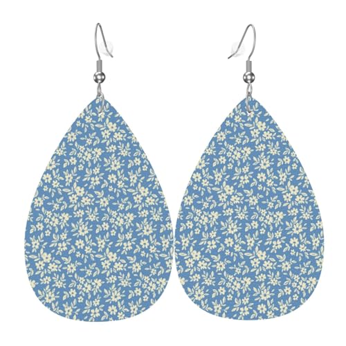 Ohrringe im Retro-Stil für Damen, bunte tropfenförmige Leder-Ohrringe für Damen, trendig, Tropfenohrringe, Schmuck von VOSERY