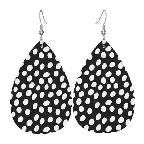 Ohrringe mit abstraktem Punktemuster für Damen, bunte Tropfenform, Leder-Ohrringe für Damen, trendig, Tropfenohrringe, Schmuck Ohrringe mit abstraktem Punktemuster für Damen, bunte Tropfenform, Leder-Ohrringe für Damen, trendig, Tropfenohrringe, Schmuck von VOSERY