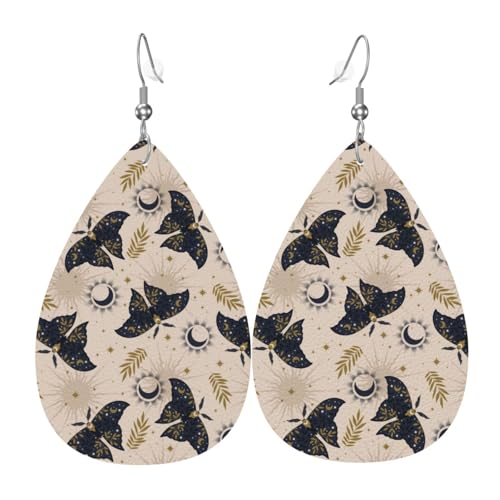 Ramadan-Motten-Ohrringe für Damen, bunte Tropfenform, Leder-Ohrringe für Damen, trendig, Tropfenohrringe, Schmuck von VOSERY