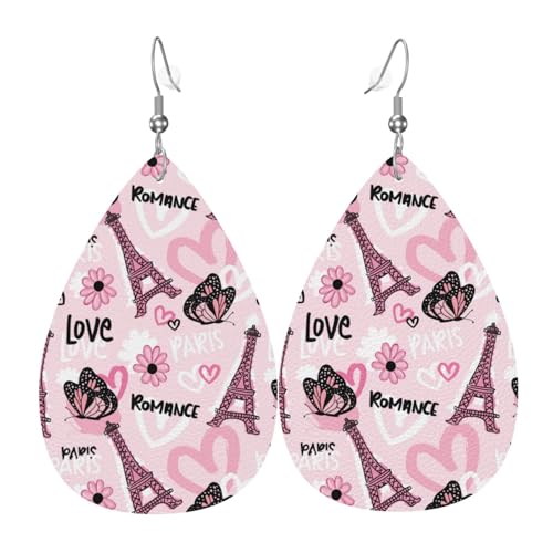 Schmetterlingsturm-Ohrringe für Damen, bunte tropfenförmige Leder-Ohrringe für Damen, trendig, Tropfenohrringe, Schmuck von VOSERY