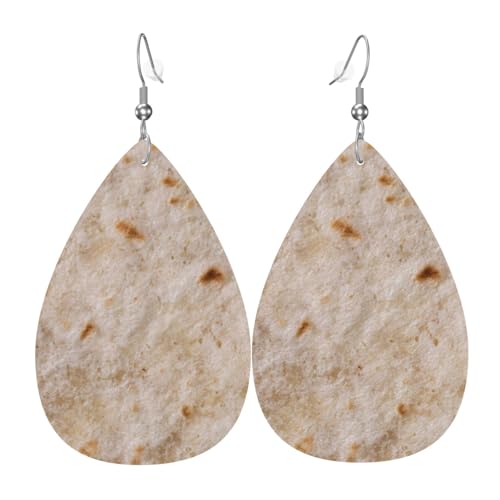 Tortilla-Ohrringe für Damen, bunte Tränen-Leder-Ohrringe für Damen, trendig, Tropfenohrringe, Schmuck von VOSERY