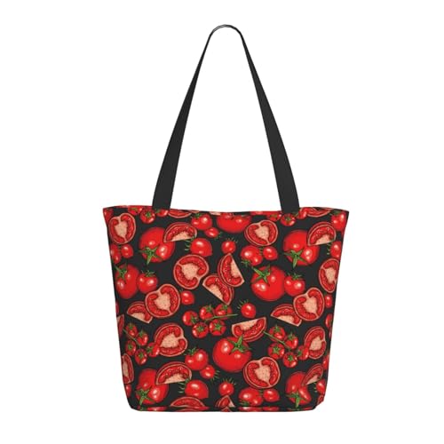 Tragetasche für Damen, groß, süß, köstliche Tomaten, Tragetasche mit Reißverschluss, Schultertasche, Handtasche für Arbeit, Reisen Tragetasche für Damen, groß, süß, köstliche Tomaten, Tragetasche mit Reißverschluss, Schultertasche, Handtasche für Arbeit, Reisen von VOSERY