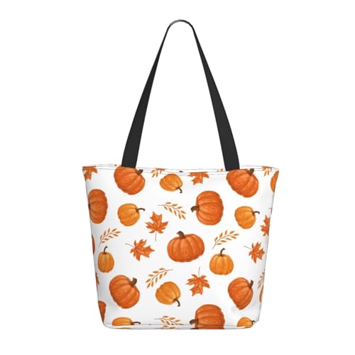 Tragetasche für Damen, große Ahorn-Kürbis-Tragetasche mit Reißverschluss, Schultertasche, Handtaschen für Arbeit, Reisen Tragetasche für Damen, große Ahorn-Kürbis-Tragetasche mit Reißverschluss, Schultertasche, Handtaschen für Arbeit, Reisen von VOSERY