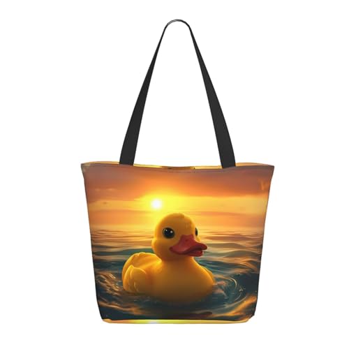 Tragetasche für Damen, große Cartoon-Schwimm-Ente, Tragetasche mit Reißverschluss, Schultertasche, Handtaschen für Arbeit und Reisen Tragetasche für Damen, große Cartoon-Schwimm-Ente, Tragetasche mit Reißverschluss, Schultertasche, Handtaschen für Arbeit und Reisen von VOSERY