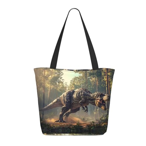 Tragetasche für Damen, große Dschungel-Dinosaurier-Tragetasche mit Reißverschluss, Schultertasche, Handtaschen für Arbeit, Reisen von VOSERY