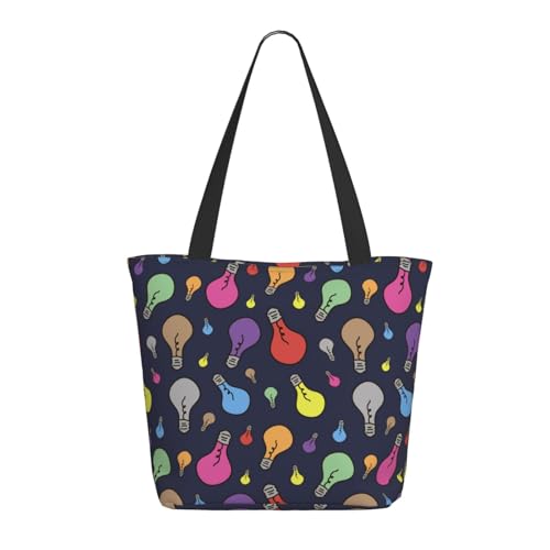 Tragetasche für Damen, große Glühbirne, bunte Tragetasche mit Reißverschluss, Schultertasche, Handtasche für Arbeit und Reisen Tragetasche für Damen, große Glühbirne, bunte Tragetasche mit Reißverschluss, Schultertasche, Handtasche für Arbeit und Reisen von VOSERY