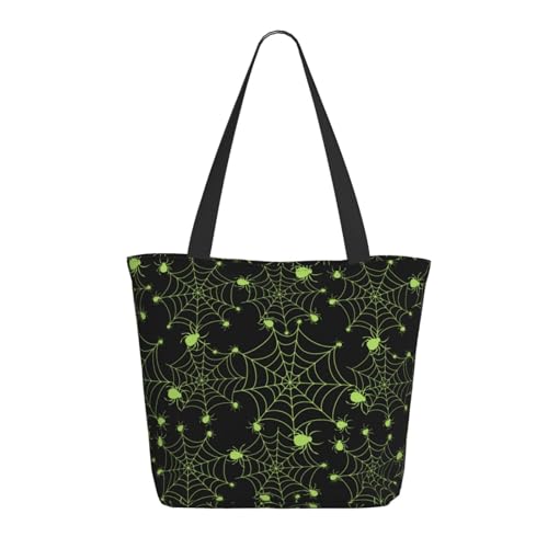 Tragetasche für Damen, große Halloween-Spinnennetz-Tragetasche mit Reißverschluss, Schultertasche, Handtaschen für Arbeit, Reisen Tragetasche für Damen, große Halloween-Spinnennetz-Tragetasche mit Reißverschluss, Schultertasche, Handtaschen für Arbeit, Reisen von VOSERY