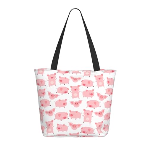 Tragetasche für Damen, große Kawaii-Schweine-Tragetasche mit Reißverschluss, Schultertasche, Handtaschen für Arbeit, Reisen Tragetasche für Damen, große Kawaii-Schweine-Tragetasche mit Reißverschluss, Schultertasche, Handtaschen für Arbeit, Reisen von VOSERY