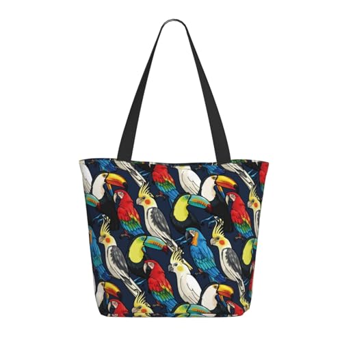 Tragetasche für Damen, große Papageien-Tragetasche mit Reißverschluss, Schultertasche, Handtaschen für Arbeit, Reisen Tragetasche für Damen, große Papageien-Tragetasche mit Reißverschluss, Schultertasche, Handtaschen für Arbeit, Reisen von VOSERY