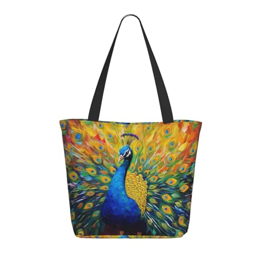 Tragetasche für Damen, große Pfauen-Tragetasche mit Reißverschluss, Schultertasche, Handtaschen für Arbeit, Reisen Tragetasche für Damen, große Pfauen-Tragetasche mit Reißverschluss, Schultertasche, Handtaschen für Arbeit, Reisen von VOSERY