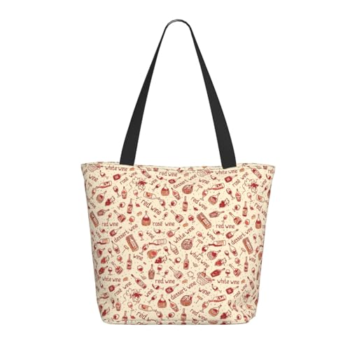 Tragetasche für Damen, große Rotwein-Tragetasche mit Reißverschluss, Schultertasche, Handtasche für Arbeit, Reisen Tragetasche für Damen, große Rotwein-Tragetasche mit Reißverschluss, Schultertasche, Handtasche für Arbeit, Reisen von VOSERY