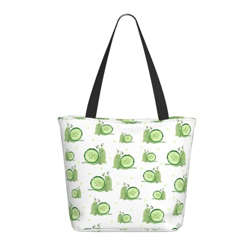 Tragetasche für Damen, große Schnecken, Gurkenscheiben, Tragetasche mit Reißverschluss, Schultertasche, Handtaschen für Arbeit, Reisen Tragetasche für Damen, große Schnecken, Gurkenscheiben, Tragetasche mit Reißverschluss, Schultertasche, Handtaschen für Arbeit, Reisen von VOSERY