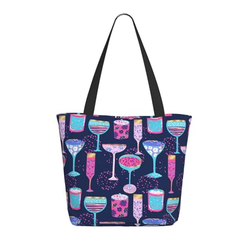 Tragetasche für Damen, große Weingläser und Cocktails, Tragetasche mit Reißverschluss, Schultertasche, Handtasche für Arbeit, Reisen Tragetasche für Damen, große Weingläser und Cocktails, Tragetasche mit Reißverschluss, Schultertasche, Handtasche für Arbeit, Reisen von VOSERY