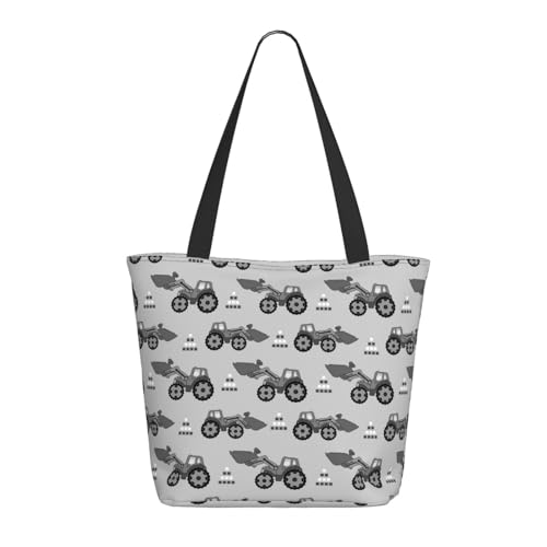 Tragetasche für Damen, große graue Traktor-Tragetasche mit Reißverschluss, Schultertasche, Handtaschen für Arbeit, Reisen Tragetasche für Damen, große graue Traktor-Tragetasche mit Reißverschluss, Schultertasche, Handtaschen für Arbeit, Reisen von VOSERY