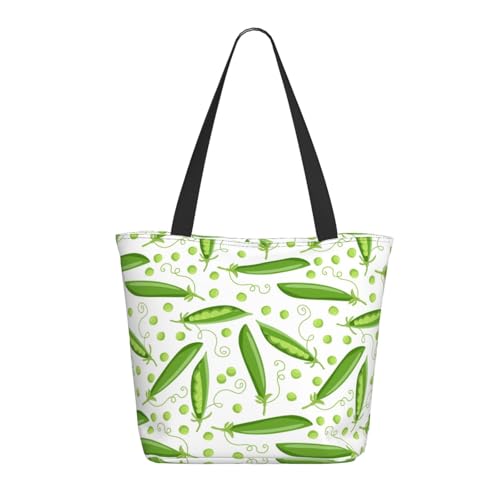 Tragetasche für Damen, große grüne Erbsen, lustige Tragetasche mit Reißverschluss, Schultertasche, Handtaschen für Arbeit und Reisen Tragetasche für Damen, große grüne Erbsen, lustige Tragetasche mit Reißverschluss, Schultertasche, Handtaschen für Arbeit und Reisen von VOSERY