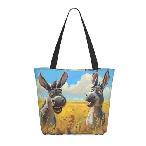 Tragetasche für Damen, große lustige Esel-Tragetasche mit Reißverschluss, Schultertasche, Handtaschen für Arbeit, Reisen Tragetasche für Damen, große lustige Esel-Tragetasche mit Reißverschluss, Schultertasche, Handtaschen für Arbeit, Reisen von VOSERY
