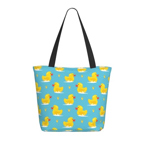 Tragetasche für Damen, große süße Ente zum Schwimmen mit Reißverschluss, Schultertasche, Handtaschen für Arbeit und Reisen Tragetasche für Damen, große süße Ente zum Schwimmen mit Reißverschluss, Schultertasche, Handtaschen für Arbeit und Reisen von VOSERY