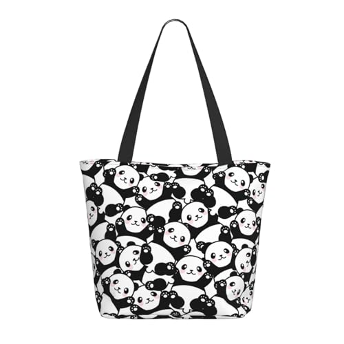 Tragetasche für Damen, große süße Panda-E Tragetasche mit Reißverschluss, Schultertasche, Handtaschen für Arbeit, Reisen Tragetasche für Damen, große süße Panda-E Tragetasche mit Reißverschluss, Schultertasche, Handtaschen für Arbeit, Reisen von VOSERY