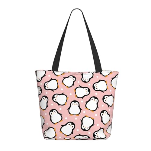 Tragetasche für Damen, große süße Pinguin-Tragetasche mit Reißverschluss, Schultertasche, Handtaschen für Arbeit, Reisen Tragetasche für Damen, große süße Pinguin-Tragetasche mit Reißverschluss, Schultertasche, Handtaschen für Arbeit, Reisen von VOSERY