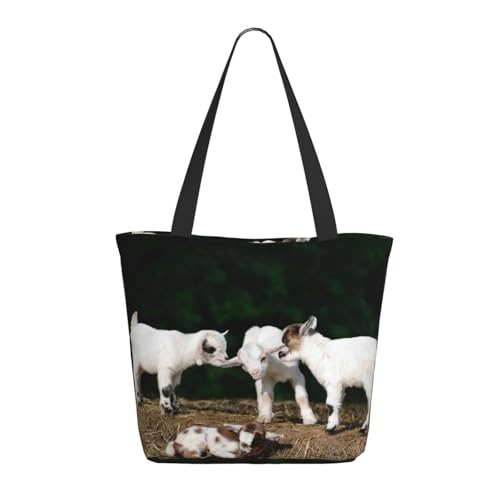 Tragetasche für Damen, große süße Ziegen-Baby-Tragetasche mit Reißverschluss, Schultertasche, Handtaschen für Arbeit und Reisen Tragetasche für Damen, große süße Ziegen-Baby-Tragetasche mit Reißverschluss, Schultertasche, Handtaschen für Arbeit und Reisen von VOSERY