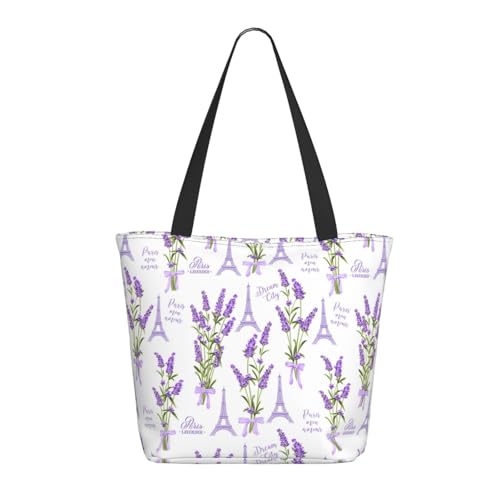 Tragetasche für Damen, großer Eiffelturm, violett, Tragetasche mit Reißverschluss, Schultertasche, Handtaschen für Arbeit, Reisen Tragetasche für Damen, großer Eiffelturm, violett, Tragetasche mit Reißverschluss, Schultertasche, Handtaschen für Arbeit, Reisen von VOSERY