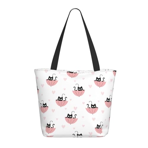 Tragetasche für Damen, großer Regenschirm, Katzentasche, mit Reißverschluss, Schultertasche, Handtaschen für Arbeit, Reisen von VOSERY