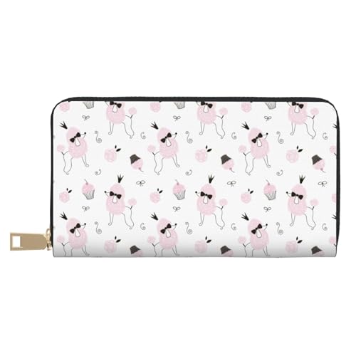 VOSERY Geldbörse Damen, Leder, Bifold Multi Card Wallet, Cartoon Cute Pudel Hund Rosa Kuchen Damen Lange Geldbörse Geldbörsen VOSERY Geldbörse Damen, Leder, Bifold Multi Card Wallet, Cartoon Cute Pudel Hund Rosa Kuchen Damen Lange Geldbörse Geldbörsen von VOSERY