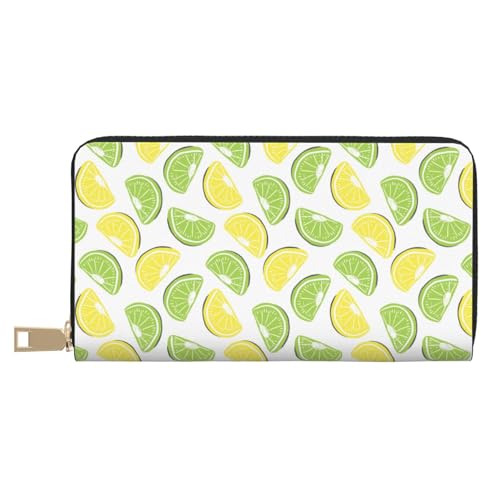 VOSERY Geldbörse Damen, Leder, Bifold Multi Card Wallet, Gelb Grün Zitronenmuster Damen Lange Geldbörse Geldbörsen VOSERY Geldbörse Damen, Leder, Bifold Multi Card Wallet, Gelb Grün Zitronenmuster Damen Lange Geldbörse Geldbörsen von VOSERY
