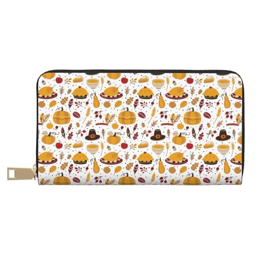 VOSERY Geldbörse Damen, Leder, Bifold Multi Card Wallet, Thanksgiving Damen Lange Geldbörse Geldbörsen VOSERY Geldbörse Damen, Leder, Bifold Multi Card Wallet, Thanksgiving Damen Lange Geldbörse Geldbörsen von VOSERY