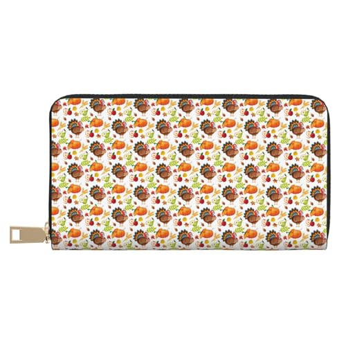 VOSERY Geldbörse Damen, Leder, Bifold Multi Card Wallet, Thanksgiving Truthahn Damen Lange Geldbörse Geldbörsen VOSERY Geldbörse Damen, Leder, Bifold Multi Card Wallet, Thanksgiving Truthahn Damen Lange Geldbörse Geldbörsen von VOSERY