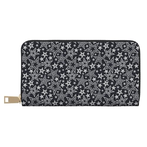 VOSERY Geldbörse Damen, Leder Bifold Multi Card Wallet, White Star Damen Lange Geldbörse Geldbörsen VOSERY Geldbörse Damen, Leder Bifold Multi Card Wallet, White Star Damen Lange Geldbörse Geldbörsen von VOSERY