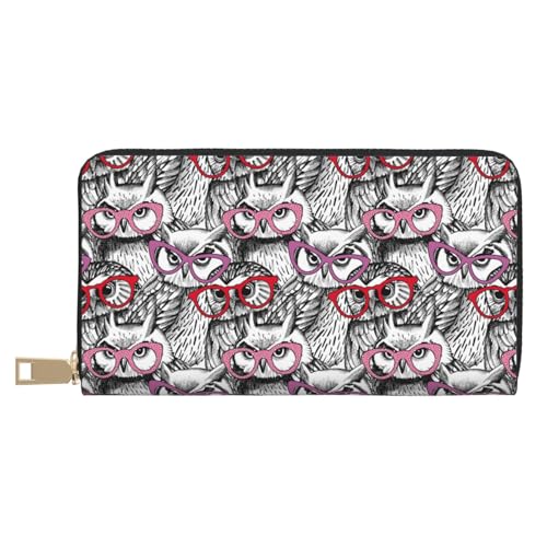 VOSERY Geldbörse Damen, Leder Bifold Multi Card Wallet Brille Eule Damen Lange Geldbörse Geldbörsen VOSERY Geldbörse Damen, Leder Bifold Multi Card Wallet Brille Eule Damen Lange Geldbörse Geldbörsen von VOSERY