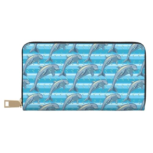 VOSERY Geldbörse Damen, Leder Bifold Multi Card Wallet Delphin Damen Lange Geldbörse Geldbörsen VOSERY Geldbörse Damen, Leder Bifold Multi Card Wallet Delphin Damen Lange Geldbörse Geldbörsen von VOSERY