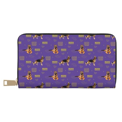 VOSERY Geldbörse Damen, Leder Bifold Multi Card Wallet Deutscher Schäferhund Kuchen Damen Geldbörsen Lange Geldbörse VOSERY Geldbörse Damen, Leder Bifold Multi Card Wallet Deutscher Schäferhund Kuchen Damen Geldbörsen Lange Geldbörse von VOSERY
