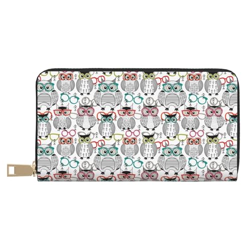 VOSERY Geldbörse Damen, Leder Bifold Multi Card Wallet Eule mit Brille Damen Lange Geldbörse Geldbörsen VOSERY Geldbörse Damen, Leder Bifold Multi Card Wallet Eule mit Brille Damen Lange Geldbörse Geldbörsen von VOSERY