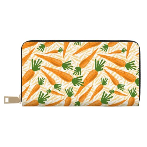 VOSERY Geldbörse Damen, Leder Bifold Multi Card Wallet Karottenmuster Damen Geldbörsen Lange Geldbörse VOSERY Geldbörse Damen, Leder Bifold Multi Card Wallet Karottenmuster Damen Geldbörsen Lange Geldbörse von VOSERY