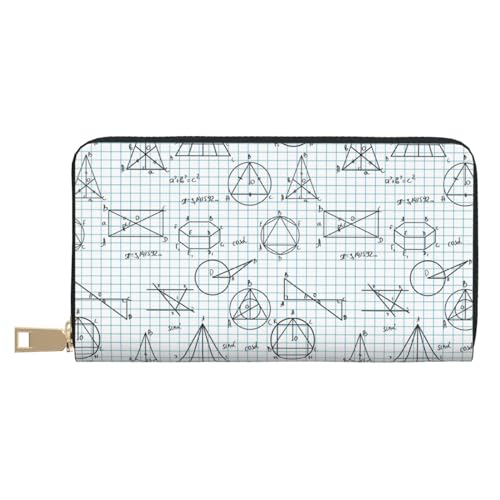 VOSERY Geldbörse Damen, Leder Bifold Multi Card Wallet Math Equation Print Damen Geldbörsen Lange Geldbörse von VOSERY