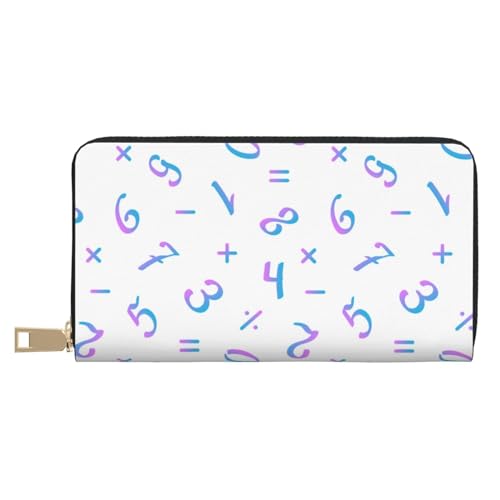VOSERY Geldbörse Damen, Leder Bifold Multi Card Wallet Math Print Gradient Damen Geldbörsen Lange Geldbörse von VOSERY