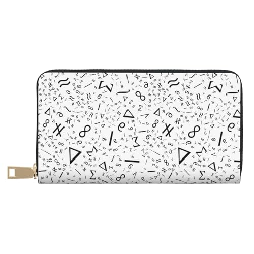 VOSERY Geldbörse Damen, Leder Bifold Multi Card Wallet Math Print Symbol Damen Geldbörsen Lange Geldbörse VOSERY Geldbörse Damen, Leder Bifold Multi Card Wallet Math Print Symbol Damen Geldbörsen Lange Geldbörse von VOSERY