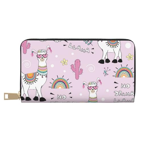 VOSERY Geldbörse Damen, Leder Bifold Multi Card Wallet No Drama Llama Damen Lange Geldbörse Geldbörsen VOSERY Geldbörse Damen, Leder Bifold Multi Card Wallet No Drama Llama Damen Lange Geldbörse Geldbörsen von VOSERY
