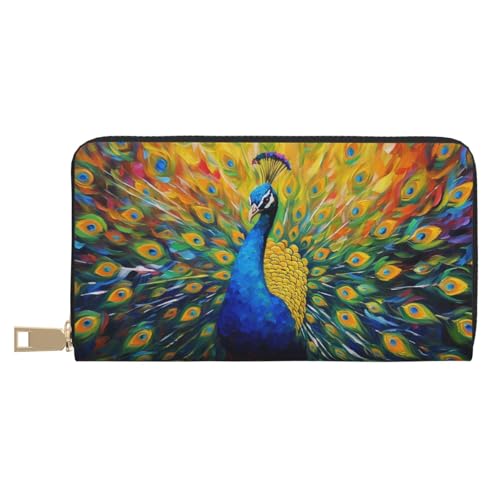 VOSERY Geldbörse Damen, Leder Bifold Multi Card Wallet Peacocks Damen Lange Geldbörse Geldbörsen VOSERY Geldbörse Damen, Leder Bifold Multi Card Wallet Peacocks Damen Lange Geldbörse Geldbörsen von VOSERY