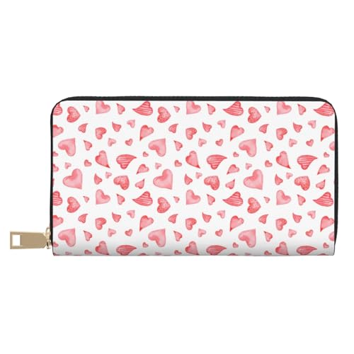 VOSERY Geldbörse Damen, Leder Bifold Multi Card Wallet Pink Hearts Damen Lange Geldbörse Geldbörsen VOSERY Geldbörse Damen, Leder Bifold Multi Card Wallet Pink Hearts Damen Lange Geldbörse Geldbörsen von VOSERY