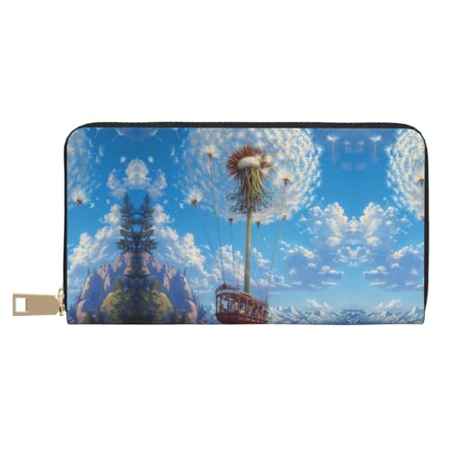 VOSERY Geldbörse Damen, Leder Bifold Multi Card Wallet Pusteblume Heißluftballon Damen Lange Geldbörse Geldbörsen VOSERY Geldbörse Damen, Leder Bifold Multi Card Wallet Pusteblume Heißluftballon Damen Lange Geldbörse Geldbörsen von VOSERY