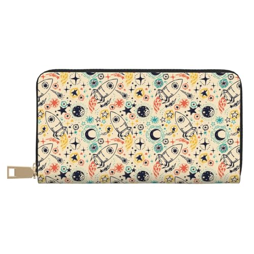 VOSERY Geldbörse Damen, Leder Bifold Multi Card Wallet Rockets Damen Lange Geldbörse Geldbörsen VOSERY Geldbörse Damen, Leder Bifold Multi Card Wallet Rockets Damen Lange Geldbörse Geldbörsen von VOSERY